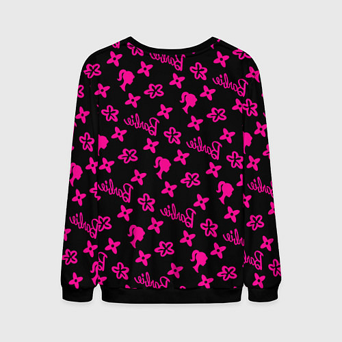 Мужской свитшот Барби паттерн черно-розовый / 3D-Черный – фото 2