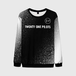 Мужской свитшот Twenty One Pilots glitch на темном фоне: символ св