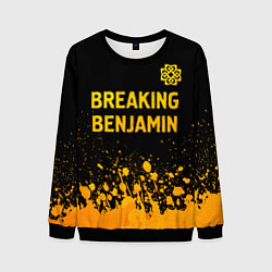 Свитшот мужской Breaking Benjamin - gold gradient: символ сверху, цвет: 3D-черный