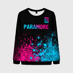 Мужской свитшот Paramore - neon gradient: символ сверху