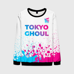 Мужской свитшот Tokyo Ghoul neon gradient style: символ сверху