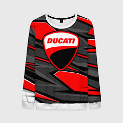 Свитшот мужской Ducati - red stripes, цвет: 3D-белый