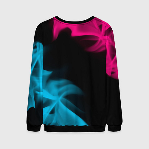 Мужской свитшот Final Fantasy - neon gradient: надпись, символ / 3D-Черный – фото 2