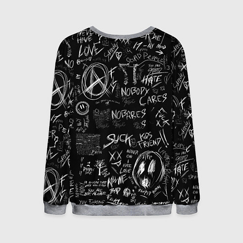 Мужской свитшот Токийский гуль - Dead inside mood / 3D-Меланж – фото 2