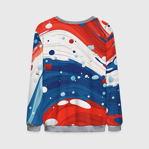 Мужской свитшот Триколор брызги краски и герб РФ / 3D-Меланж – фото 2