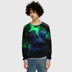 Свитшот мужской Неоновая лава из плит, цвет: 3D-меланж — фото 2