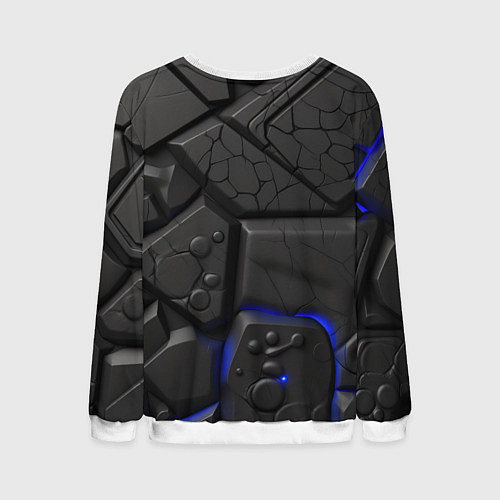 Мужской свитшот Черные объемные плиты / 3D-Белый – фото 2
