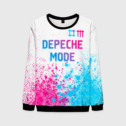 Свитшот мужской Depeche Mode neon gradient style: символ сверху, цвет: 3D-черный