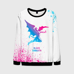 Мужской свитшот Black Sabbath neon gradient style