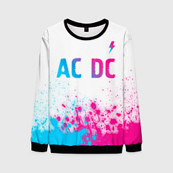 Мужской свитшот AC DC neon gradient style: символ сверху