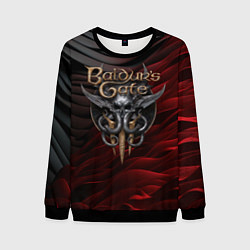 Мужской свитшот Baldurs Gate 3 logo dark red black