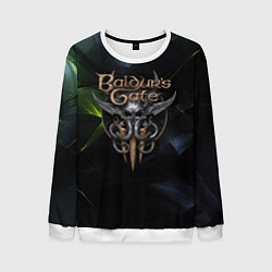 Мужской свитшот Baldurs Gate 3 logo dark green