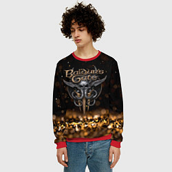 Свитшот мужской Baldurs Gate 3 logo dark gold logo, цвет: 3D-красный — фото 2