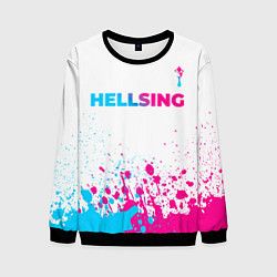 Мужской свитшот Hellsing neon gradient style: символ сверху