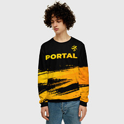 Свитшот мужской Portal - gold gradient: символ сверху, цвет: 3D-черный — фото 2