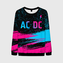 Мужской свитшот AC DC - neon gradient: символ сверху