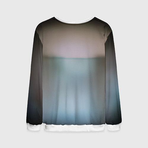 Мужской свитшот Девушка с зелёными глазами в чёрной униформе / 3D-Белый – фото 2