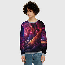 Свитшот мужской Звездная космическая спираль, цвет: 3D-меланж — фото 2