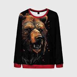 Свитшот мужской Бурый медведь, цвет: 3D-красный