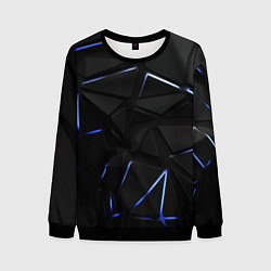 Свитшот мужской Black texture neon line, цвет: 3D-черный