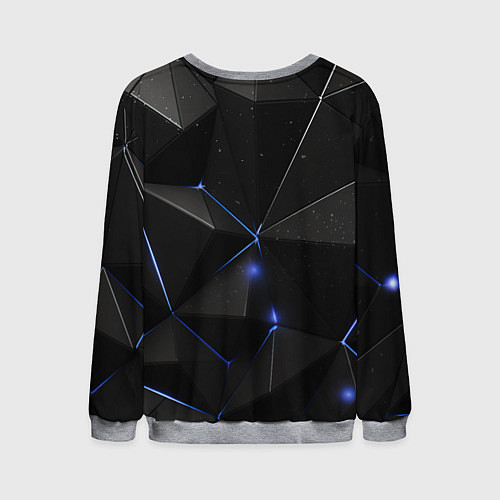 Мужской свитшот Black geometry texture / 3D-Меланж – фото 2