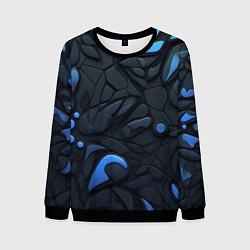 Свитшот мужской Blue black abstract texture, цвет: 3D-черный