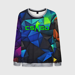 Свитшот мужской CSGO blue abstract, цвет: 3D-меланж