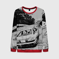 Свитшот мужской Тойота ae 86 - Инициал ди, цвет: 3D-красный