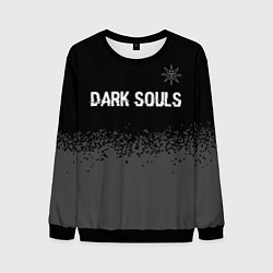 Мужской свитшот Dark Souls glitch на темном фоне: символ сверху