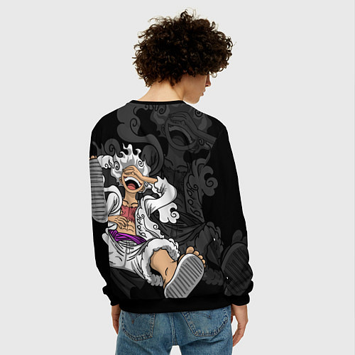 Мужской свитшот One piece - Gear 5- purple / 3D-Черный – фото 4