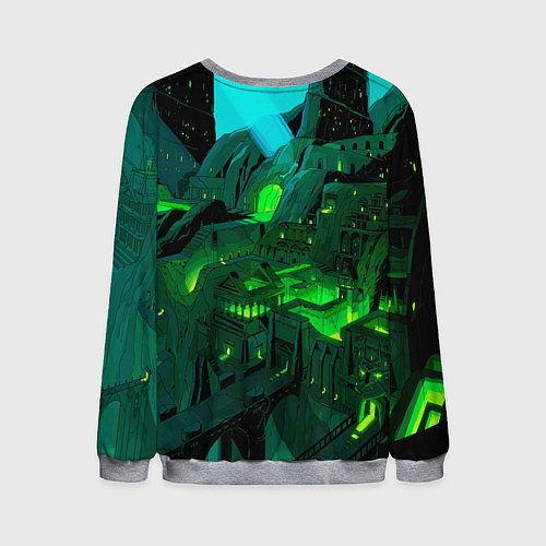 Мужской свитшот Зелёный город / 3D-Меланж – фото 2