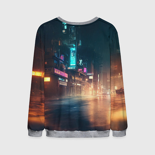 Мужской свитшот Пейзаж в стиле Бегущий по лезвию / 3D-Меланж – фото 2