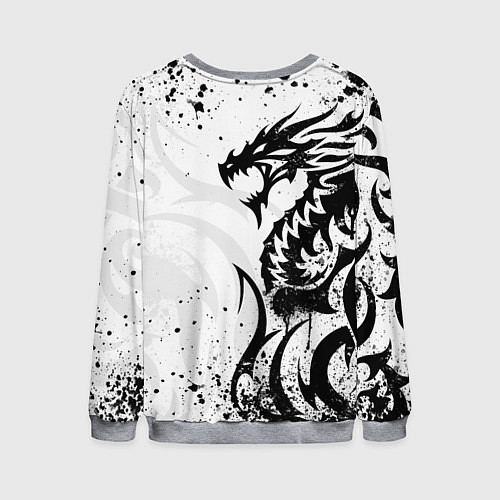 Мужской свитшот Fox motocross - белый дракон / 3D-Меланж – фото 2