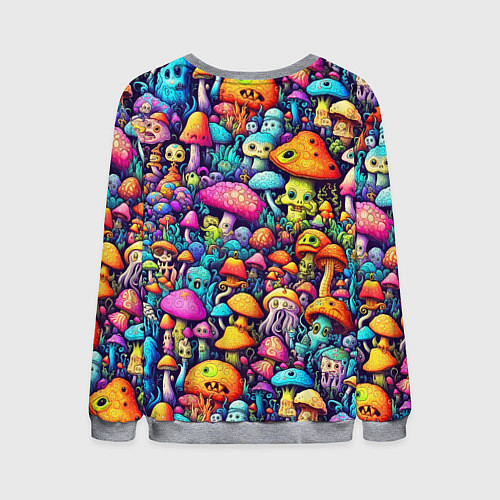 Мужской свитшот Кислотные психоделические грибы / 3D-Меланж – фото 2