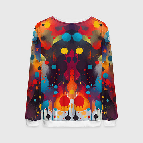 Мужской свитшот Mirrow colorful blots - abstraction - vogue / 3D-Белый – фото 2