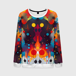 Свитшот мужской Mirrow colorful blots - abstraction - vogue, цвет: 3D-белый