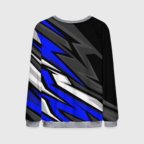 Мужской свитшот Volkswagen - Синяя абстракция / 3D-Меланж – фото 2
