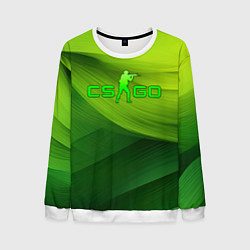 Свитшот мужской CSGO green logo, цвет: 3D-белый