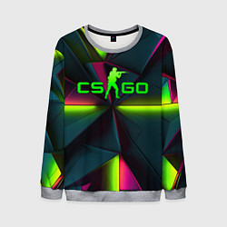 Свитшот мужской CS GO green neon, цвет: 3D-меланж