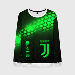 Свитшот мужской Juventus green logo neon, цвет: 3D-белый