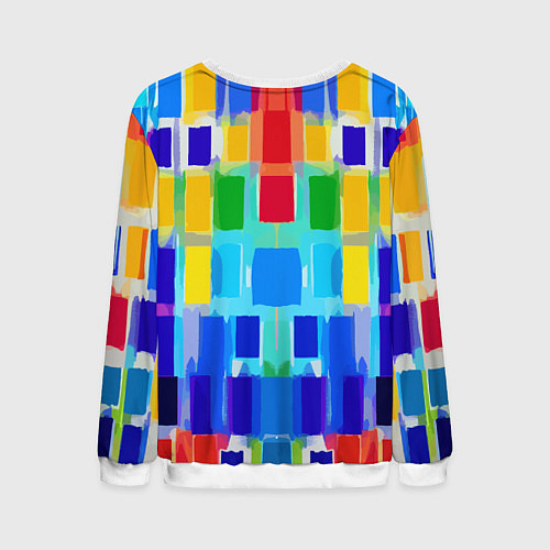 Мужской свитшот Colorful strips - pop art - vogue / 3D-Белый – фото 2