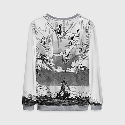 Мужской свитшот Нападение ангелов - Евангелион / 3D-Меланж – фото 2