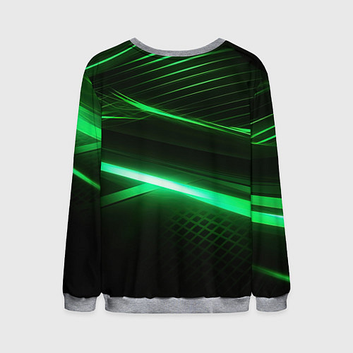 Мужской свитшот Зеленый неоновый свет / 3D-Меланж – фото 2