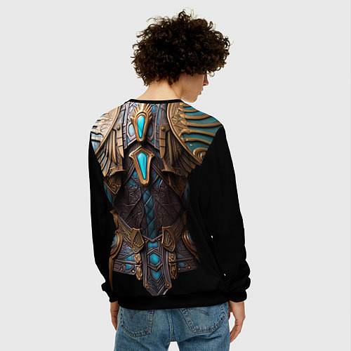 Мужской свитшот Золотой египетский доспех фараона / 3D-Черный – фото 4
