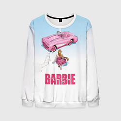 Свитшот мужской Барби на дороге, цвет: 3D-белый