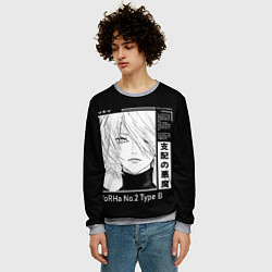 Свитшот мужской Прекрасная 2B - Nier automata, цвет: 3D-меланж — фото 2
