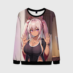 Мужской свитшот Милая аниме блондинка