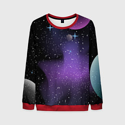 Свитшот мужской Фон космоса звёздное небо, цвет: 3D-красный