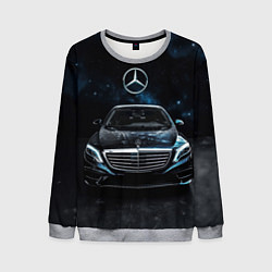Мужской свитшот Mercedes Benz space background