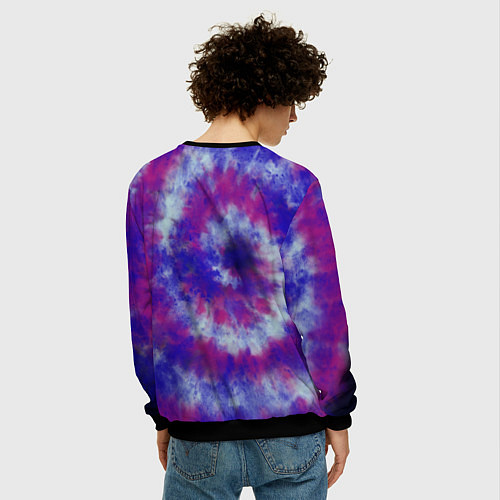 Мужской свитшот Tie-Dye дизайн / 3D-Черный – фото 4